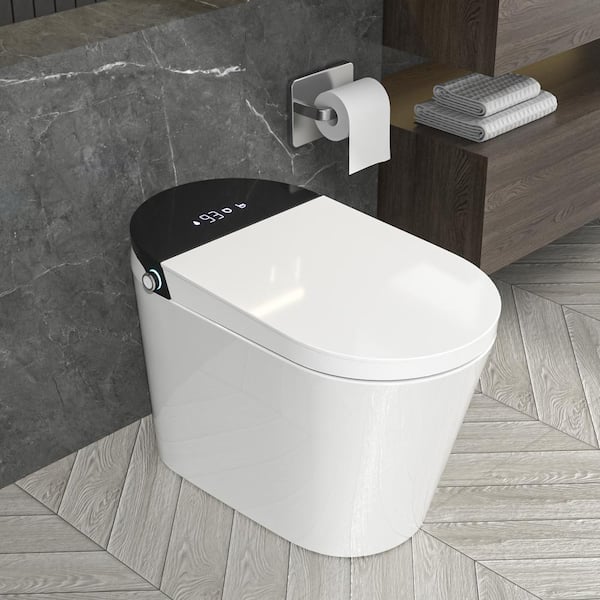 Unbranded 1-Piece 1.28 GPF Auto Single Flush Elongated Bidet Toilet Smart Toilet in White