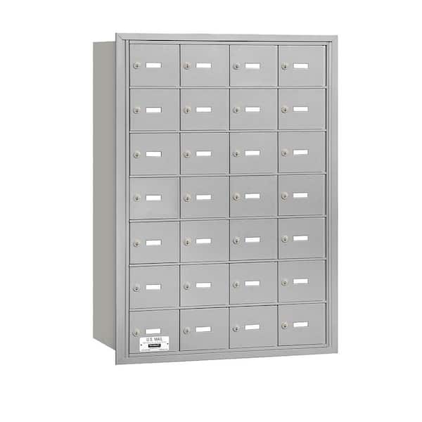 Salsbury Industries 3600 Series Aluminum Private Rear Loading 4B Plus Horizontal Mailbox with 28A Doors