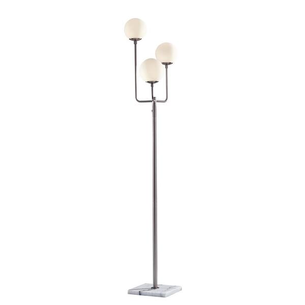 Adesso Asbury 67 in. Integrated LED Brushed Steel Floor Lamp