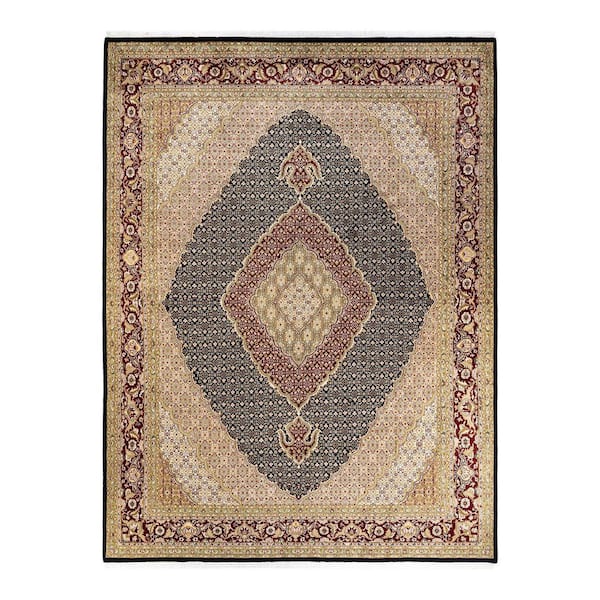 Solo Rugs Mogul One-of-a Kind Traditional Black 8 ft. 10 in. x 11 ft. 10 in. Oriental Area Rug