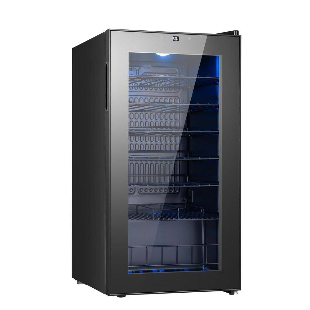 Single Zone 27-Bottle Freestanding Wine Cooler Fridge Cellar Cooling Unit in Stainless Steel w/Low-Vibration Compressor price history on PriceWatchPro