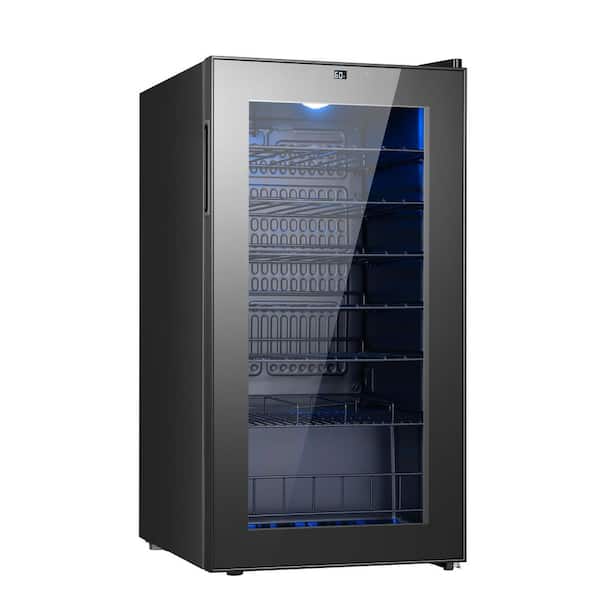 Yeego Single Zone 27-Bottle Freestanding Wine Cooler Fridge Cellar Cooling Unit in Stainless Steel w/Low-Vibration Compressor