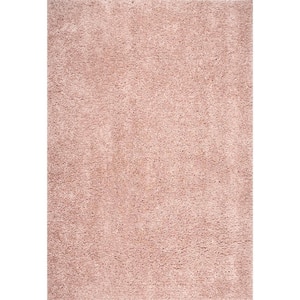 Kara Solid Shag Pink Doormat 2 ft. x 3 ft.  Area Rug