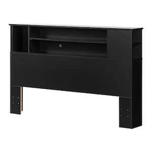 Vito Full/Queen-Size Bookcase Headboard in Pure Black