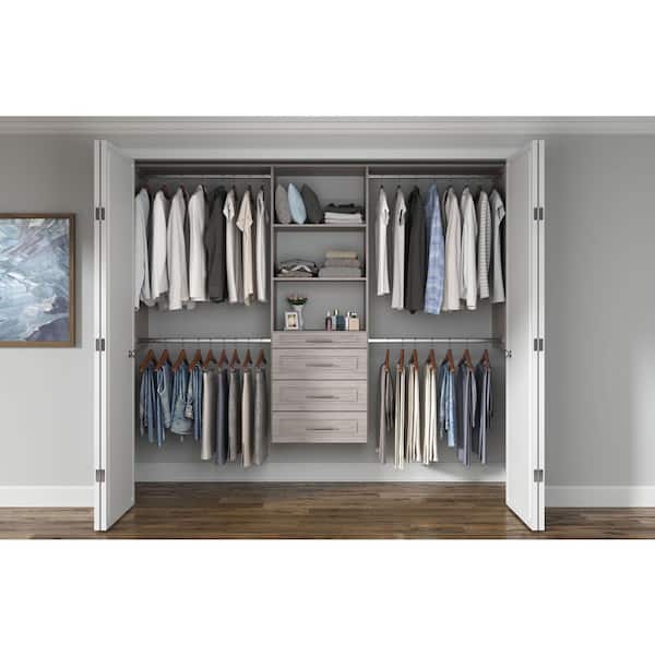 Closet Evolution GR64 60 in. W - 96 in. W Rustic Grey Modern Raised Ultimate Wood Closet System - 2