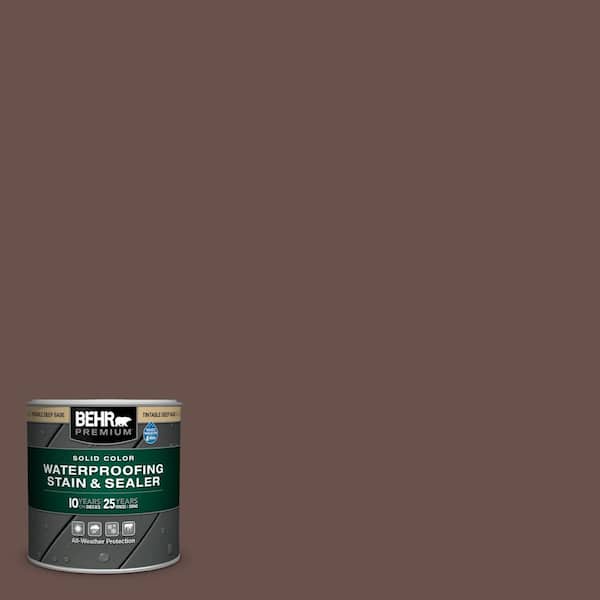 BEHR PREMIUM 8 oz. #SC-201 English Brown Solid Color Waterproofing Exterior Wood Stain and Sealer Sample