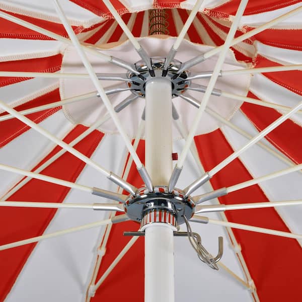 California Umbrella 8.5 ft. White Aluminum Market Push Lift