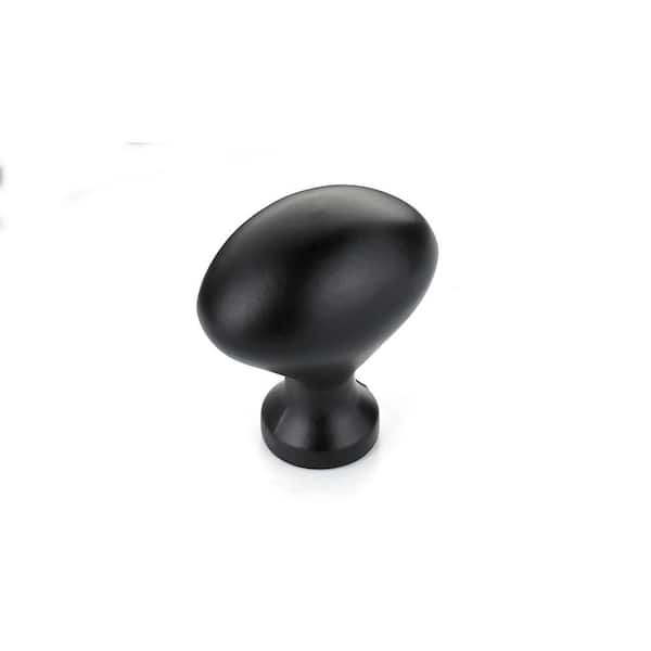 Richelieu Hardware Olinville Collection 1-3/16 in. (30 mm) x 13/16 in. (20 mm) Matte Black Traditional Cabinet Knob