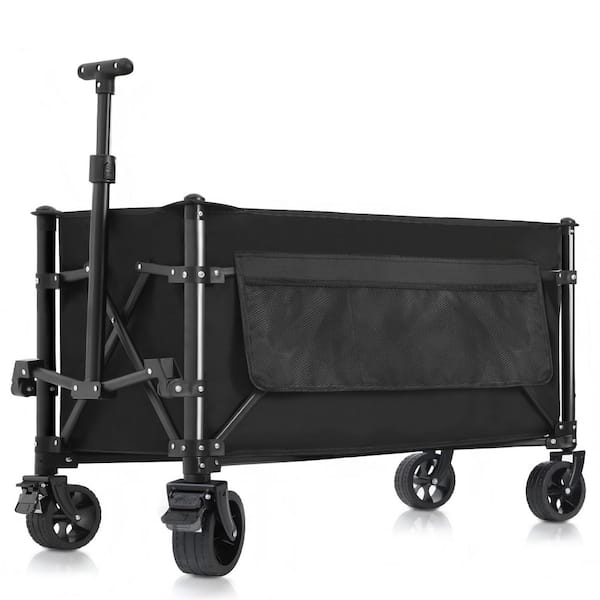 5.35 cu. ft. Steel Wagon Cart 360 lb. Capacity, All-Terrain Wheels with Brakes-Foldable Utility Cart for All Purpose Use