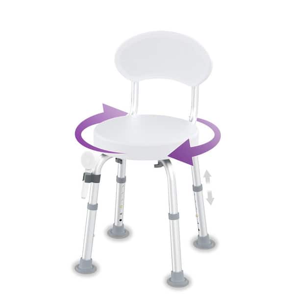 Aazon.co: 360° Swivel Shower Chair,Height Adjustable Bath Chair,Portable Seat With Pivoting - View #4