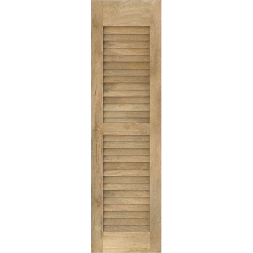 Americraft 15 in. W x 38 in. H 2-Equal Louver Exterior Real Wood Shutters Pair in Unfinished price history on PriceWatchPro