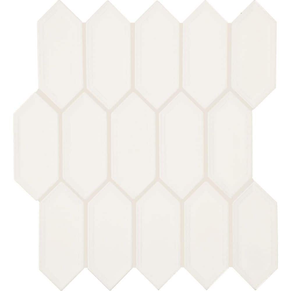 Luminique Arctic White 12 in. x 24 in. Glossy Ceramic Picket Mosaic Wall Tile (8.76 sq. ft./case) price history on PriceWatchPro