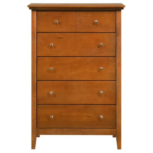 AndMakers Hammond 5-Drawer Oak Chest of Drawers (48 in. H x 32 in. W x 18 in. D)