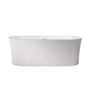 Aubrey 67 in. x 31.5 in. Acrylic Flatbottom Soaking Bathtub in White