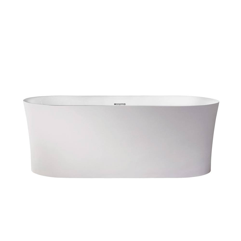 Aubrey 67'' White Freestanding Acrylic Soaking Bathtub