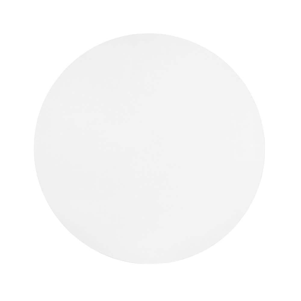 Modern White Round Marble Top Dining Table with Fluted Pedestal Base