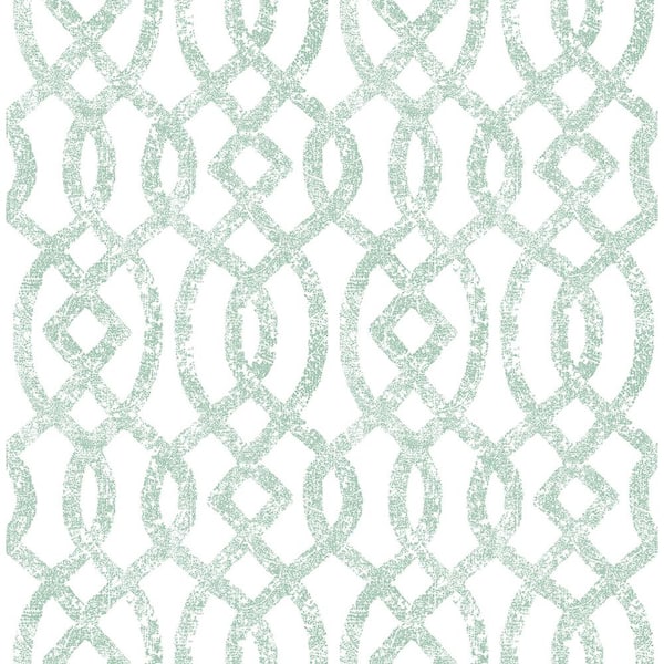 A-Street Prints Ethereal Sea Green Trellis Strippable Roll (Covers 56.4 sq. ft.)