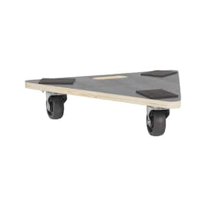 16-1/2 in. x 18-1/2 in. x 4 in. 300 lbs. Capacity Black Hardwood Triangle Dolly Deck