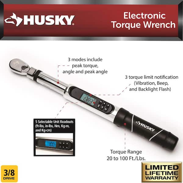 Husky H3DETW 3/8 in. Drive Electronic Torque Wrench - 2