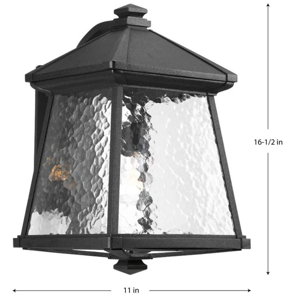 Mac Black Aluminum Outdoor Wall Sconce with Water Glass