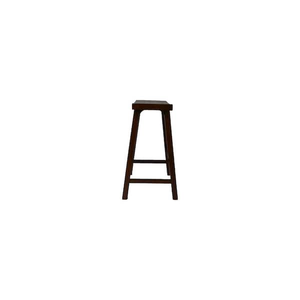 24 in. Walnut Wood Bar Stool