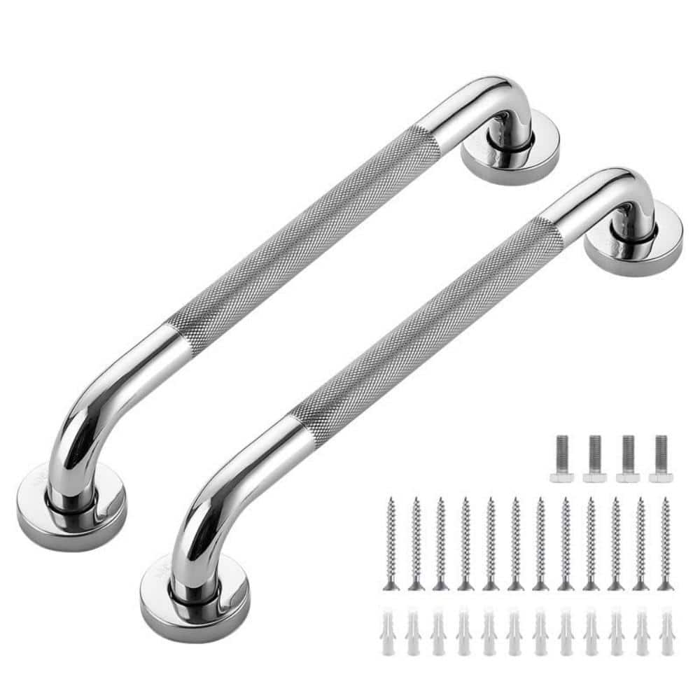 2 Packs 16 in. Anti Slip Shower Handles, Stainless Steel Handicap Grab Bars
