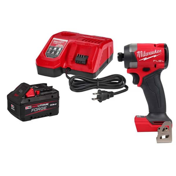 M18 18-Volt Lith-Ion Redlithium FORGE Starter Kit w/ 8. 0Ah Battery & Rapid Charger w/ 1/4 in. Impact Driver