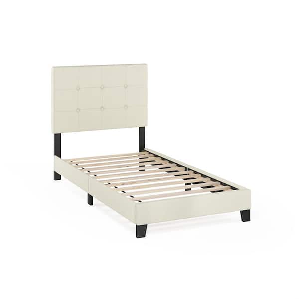 Furinno Laval Linen Twin On Tufted, A Twin Bed Frame
