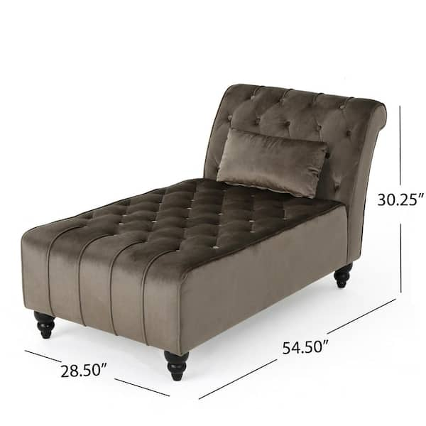 gray velvet chaise lounge