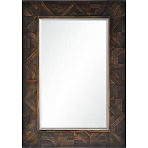 Large Rectangle Brown Classic Mirror (42 in. H x 30 in. W)