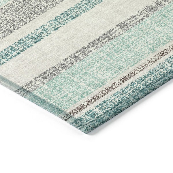 Chantille Machine Washable Indoor/Outdoor Abstract ACN2122 Teal 9 ft. x 12 ft. Area Rug