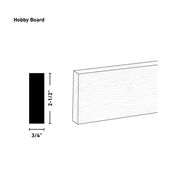 Ornamental Mouldings 3/4 in. D x 2.5 in. W x 6 ft. L