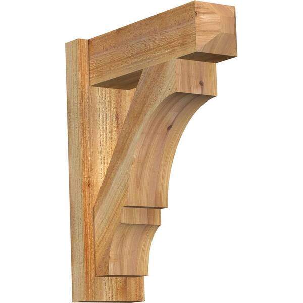 Ekena Millwork 6 in. x 22 in. x 18 in. Western Red Cedar Balboa Craftsman Rough Sawn Outlooker