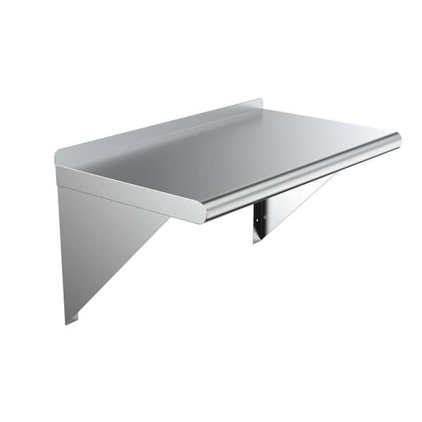 AMGOOD 14 in. x 24 in. Stainless Steel Wall Shelf Kitchen, Restaurant, Garage, Laundry, Utility Room Metal Shelf with Brackets