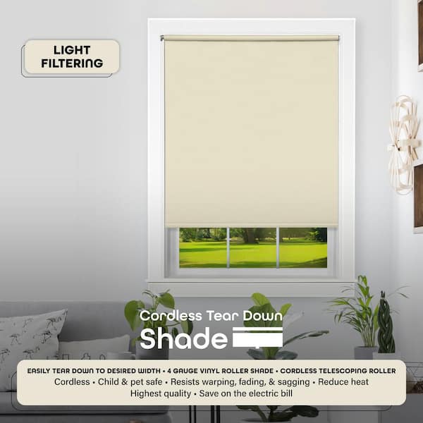 Cordless Light Filtering Vinyl Roller Shade
