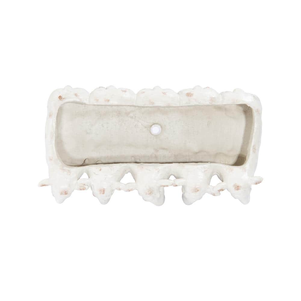 Farmhouse White Resin Sheep Figurine Planter, 13 in