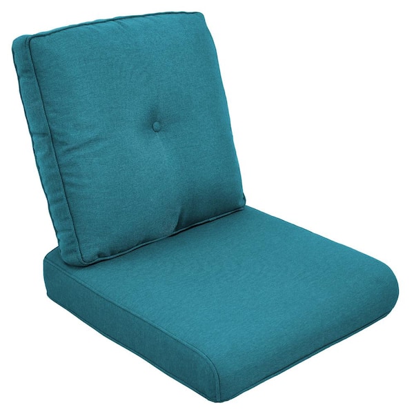 Pocassy 22 in. x  24 in. 2-Piece CushionGuard Outdoor Lounge Chair Deep Seat Replacement Cushion Set in Peacock Blue
