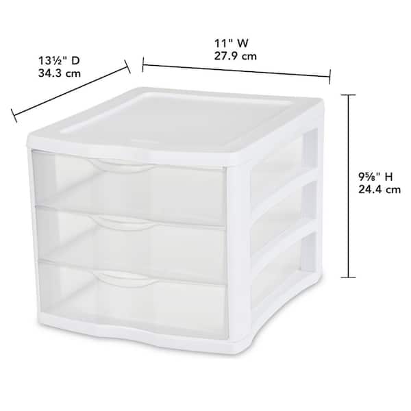 Sterilite Clearview Wide 3 Drawer Unit