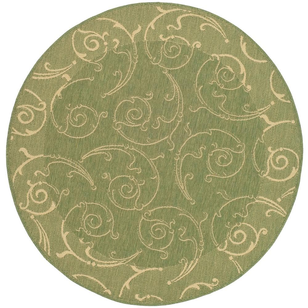 Courtyard Olive/Natural 8 ft. x 8 ft. Round Border Indoor/Outdoor Patio  Area Rug price history on PriceWatchPro