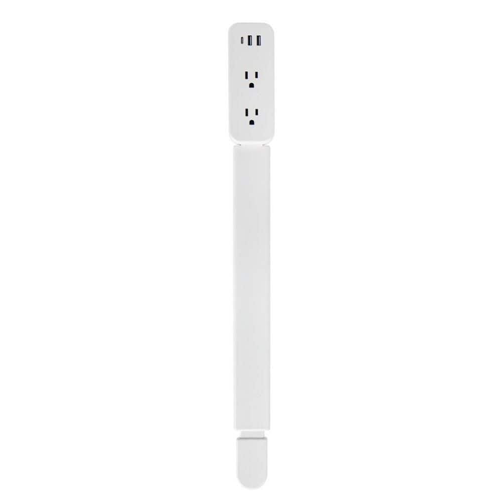 2-Outlet Surge Protector, 2 USB-A, 1 USB-C Ports, 180° Rotating Extendable Wall Outlet Extender, White price history on PriceWatchPro