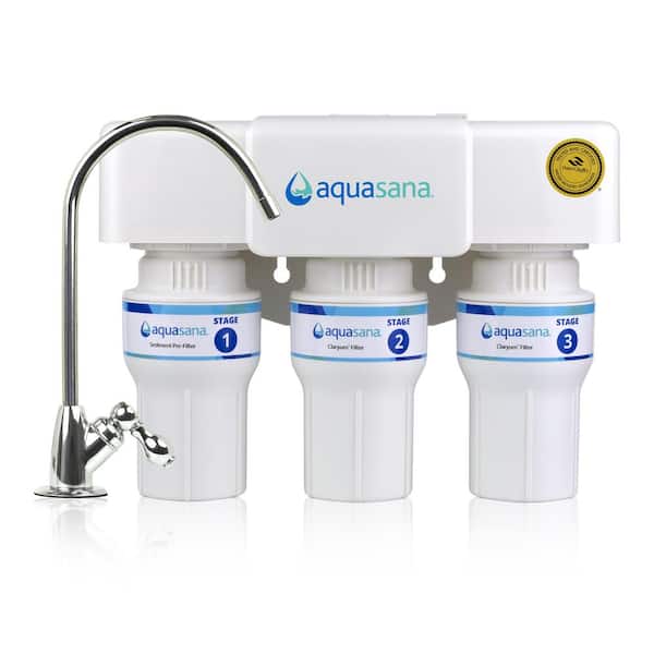 Under Sink Drinking Water Filter : 3-Stage : Reduce up to 99.99% of 78 Contaminants : Chrome Faucet