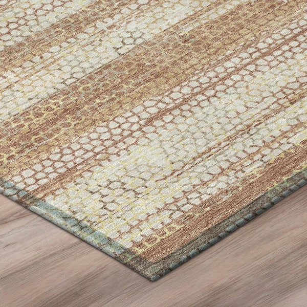 Chantille Machine Washable Indoor/Outdoor Abstract ACN3115 Rust 3 ft. x 4 ft. Area Rug