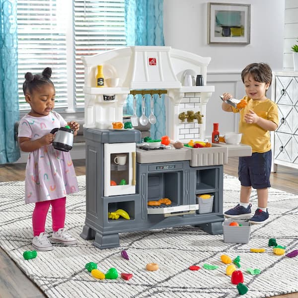 Step2 Gilded Gourmet Kitchen with 30-Piece Play Food Accessory Set