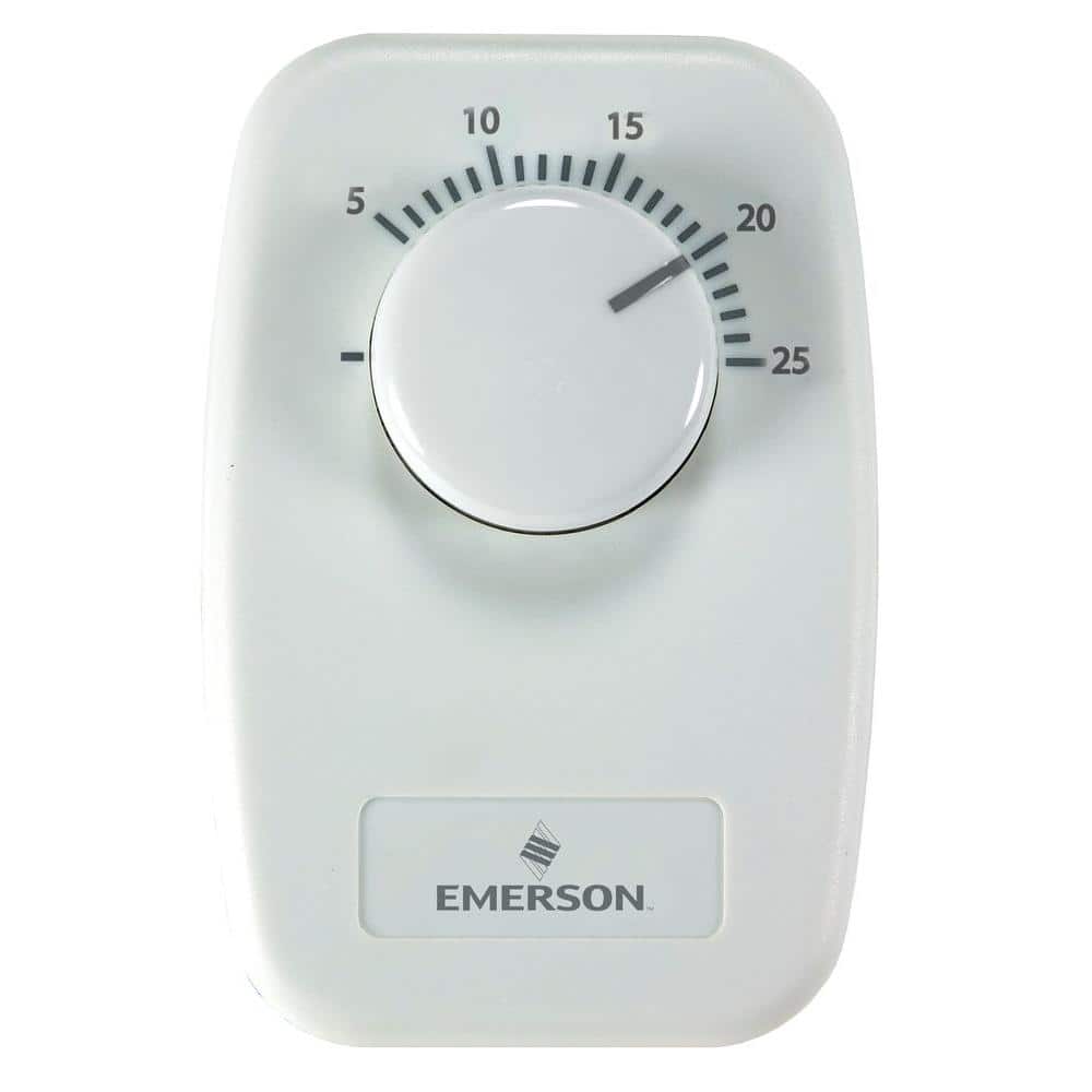 White Single Pole Line Voltage Baseboard Thermostat