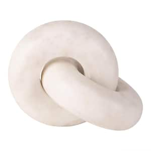 Munich White Marble Knot Sculpture, 10 in. x 4.5 in.