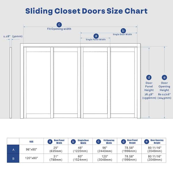 120 in. x 80 in. Light Brown Solid Pine Wood Double Full Lite Frosted Glass Sliding Door with All Hardware