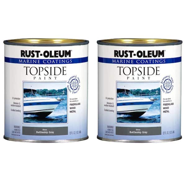 Rust-Oleum Marine Coatings 1 qt. Gloss Battleship Gray Topside Paint (2-Pack)-DISCONTINUED
