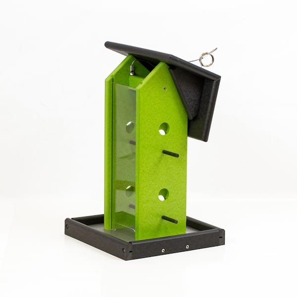 Green Outdoor Hanging Metal Bird Feeder