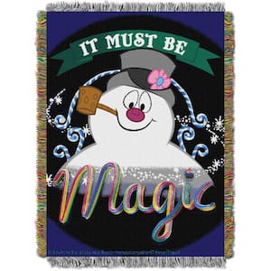 Frosty The Snowman Its Magic Licensed Holiday Tapestry Multi-Colored Throw Blanket