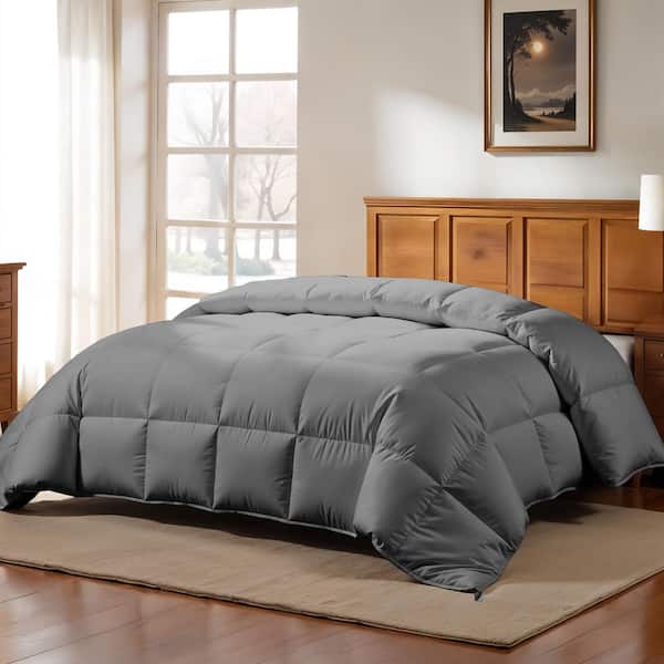 Lux Decor Ultra-Soft All-Season Twin Down Alternative Comforter Duvet Insert with Corner Tabs-Gray